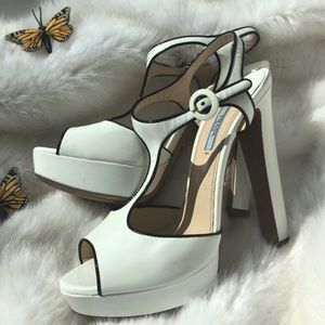 White Prada heels